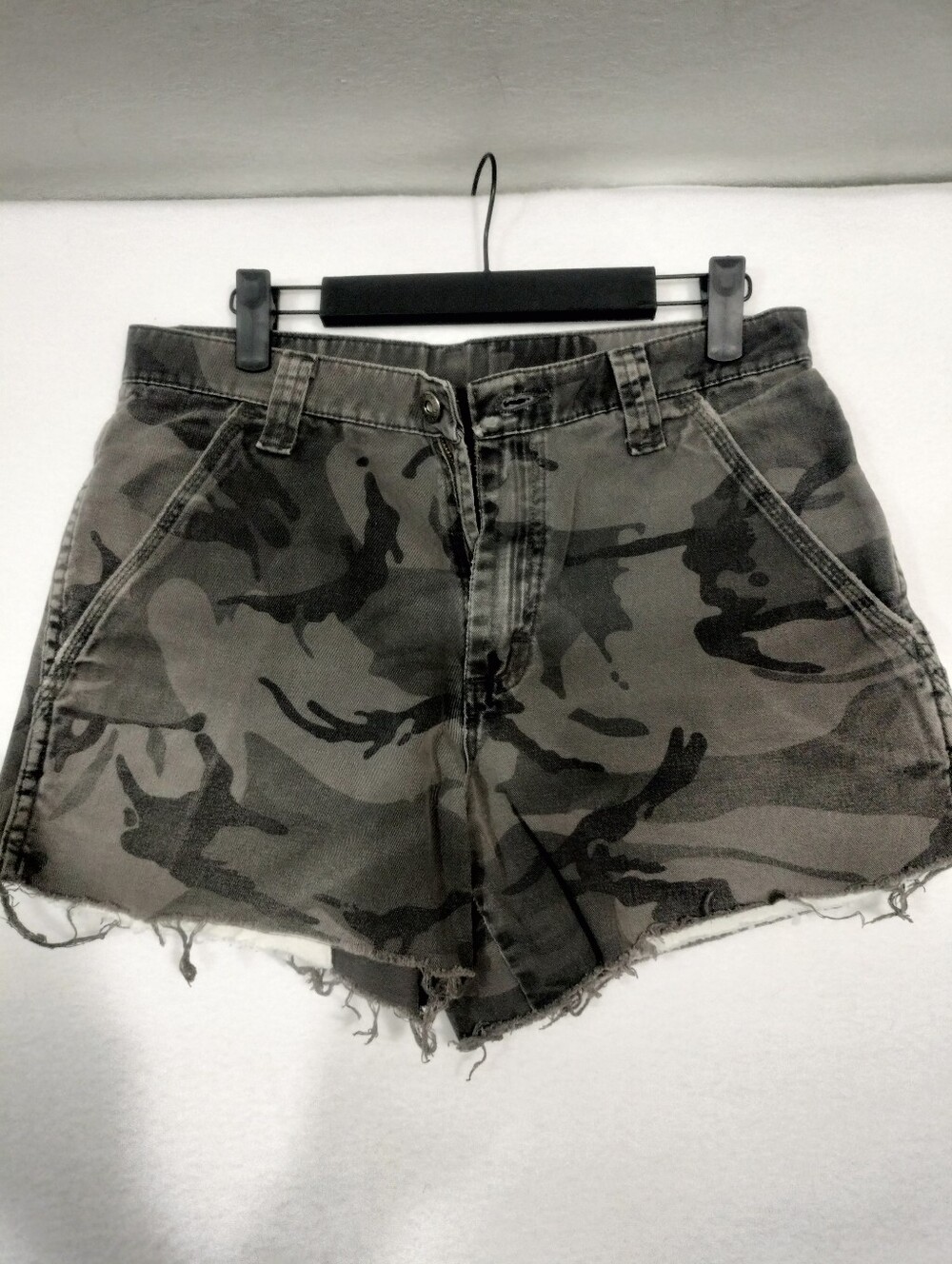 Wrangler Camo Denim Jean Shorts - Grey/Black